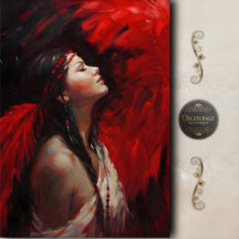 Red Feather Native American Woman Decoupage