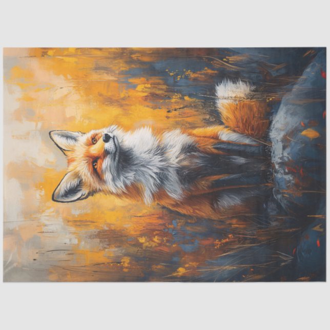 Papier Mousseline Red Fox Bold peinture numérique Découpage (Recto)