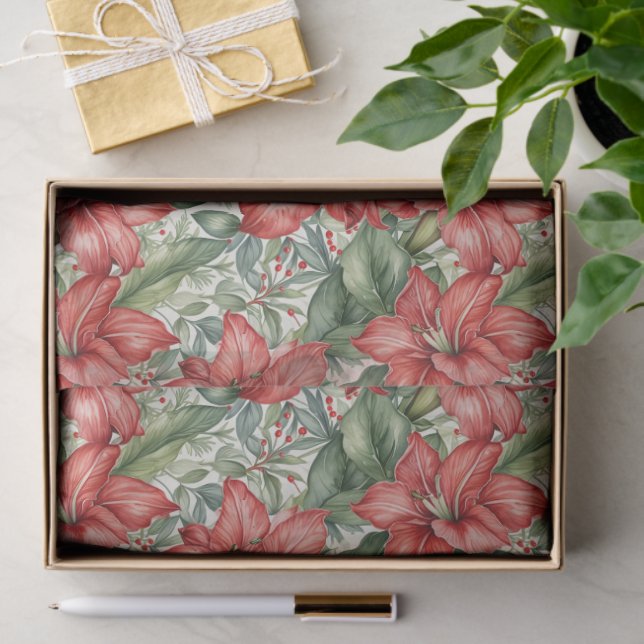 Papier Mousseline Red Giant Amaryllis Holiday (Cadeau)