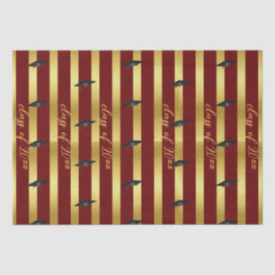 Papier Mousseline Red Gold School College University Graduation Day