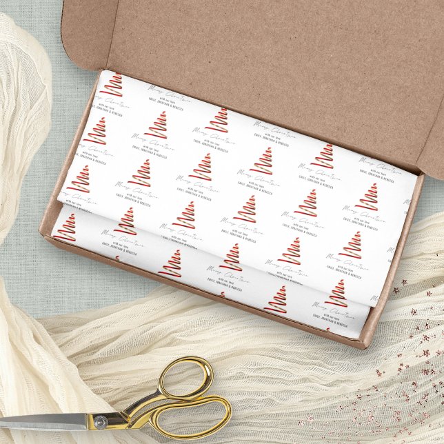 Papier Mousseline Red Gold Tree Nom du Motif Joyeux Noël (Créateur téléchargé)