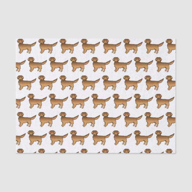Papier Mousseline Red Golden Retriever mignon Motif de dessin de chi (Recto)