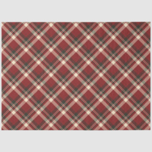 Papier Mousseline Red Green Buffalo Plaid Motif Christmas