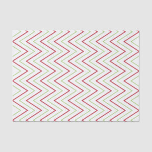 Papier Mousseline Red & Green Christmas Chevron Motif Tissu Paper