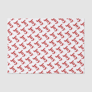 Papier Mousseline Red JOY Bold Typographie Motif moderne Noël