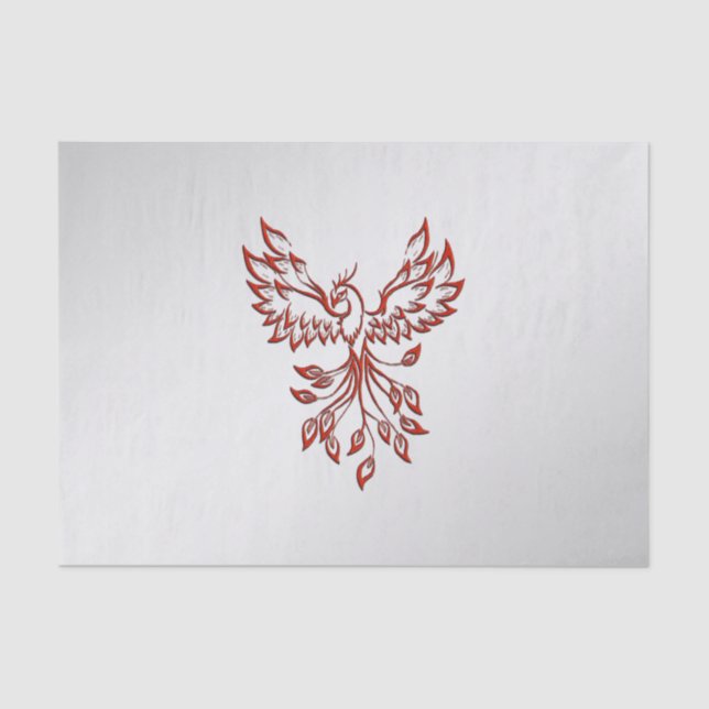 Papier Mousseline Red Phoenix se lève Silver (Recto)