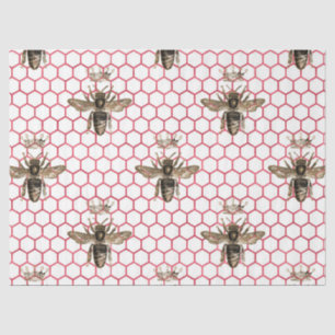 Papier Mousseline Red Rose Bee Series Design 34