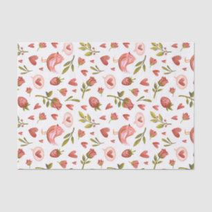Papier Mousseline Red Roses Coeur Motif Saint Valentin