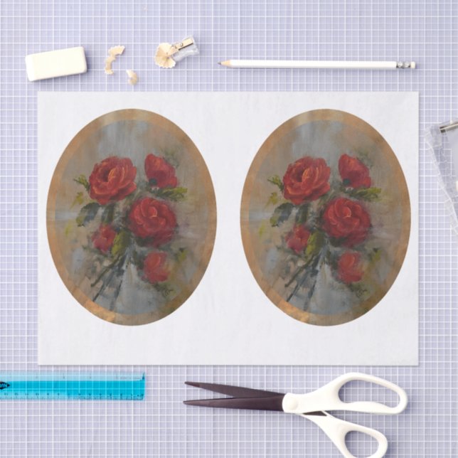Papier Mousseline Red Roses DBL (Artisanat)