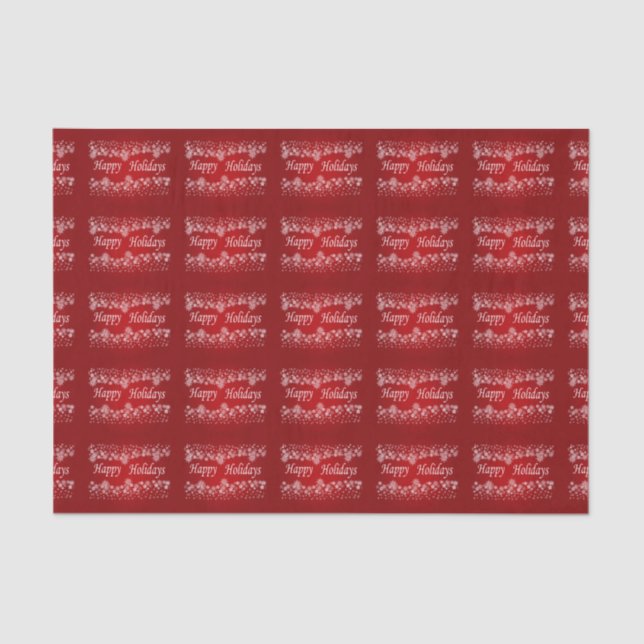 Papier Mousseline Red Shining Stars Happy Holiday Tissue Paper (Recto)