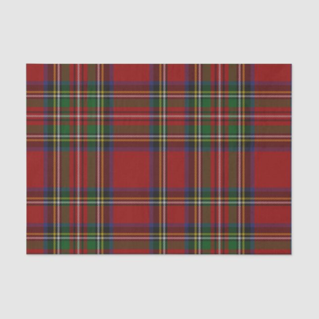 Papier Mousseline Red Stewart Plaid Tartan pour Noël (Recto)
