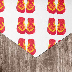 Papier Mousseline Red Summer Beach Flip Flops Tissu cadeau
