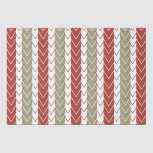 Papier Mousseline Red Turquoise Chevron Stripe