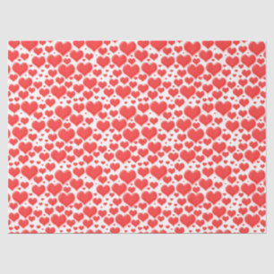 Papier Mousseline Red Valentine Hearts Motif flottant