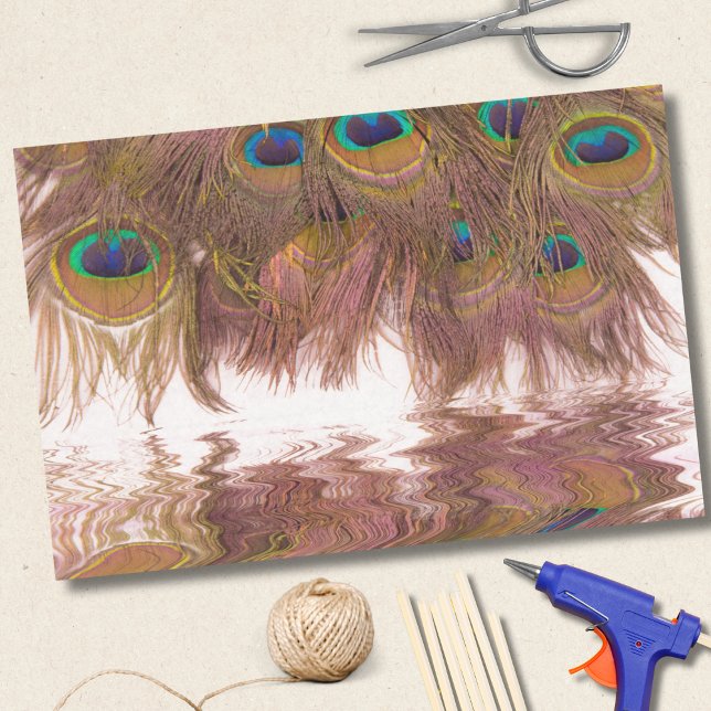 Papier Mousseline Reflets des plumes de paon (Créateur téléchargé)