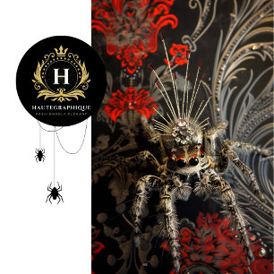 Papier Mousseline Regal Black and Red Victorian Spider Art