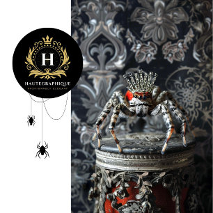 Papier Mousseline Regal Black Vintage Floral Crowned Spider Art