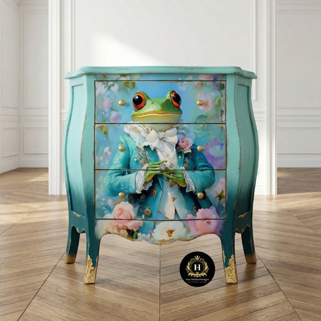 Papier Mousseline Regal Grenouille Floral Bleu Attique Mariage Décou (Créateur téléchargé)