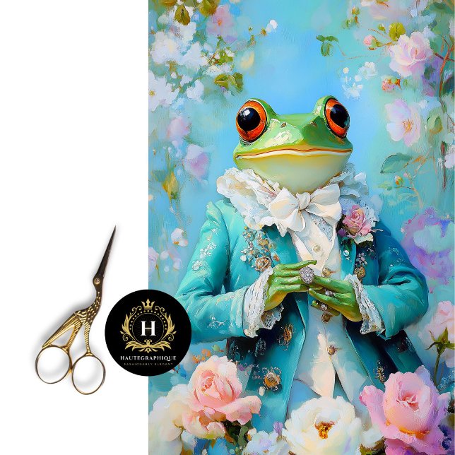 Papier Mousseline Regal Grenouille Floral Bleu Attique Mariage Décou (Créateur téléchargé)