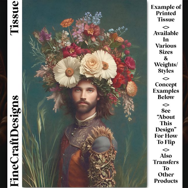 Papier Mousseline Regal Man, Headpiece de fleurs / Crown CP6 Découpa (Créateur téléchargé)