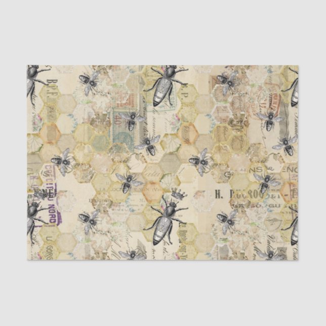 Papier Mousseline Regal Queen Bee W/Hive Sur Papier Postal Français (Recto)