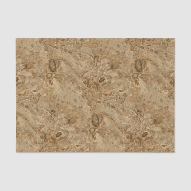 Papier Mousseline Regard fossile de marbre Brown (Recto)