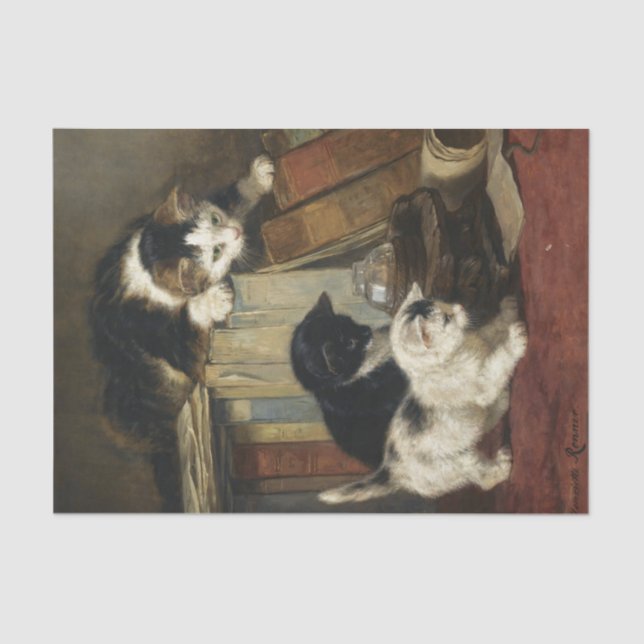 Papier Mousseline Regarder la proie par Henriette Ronner-Knip (Recto)