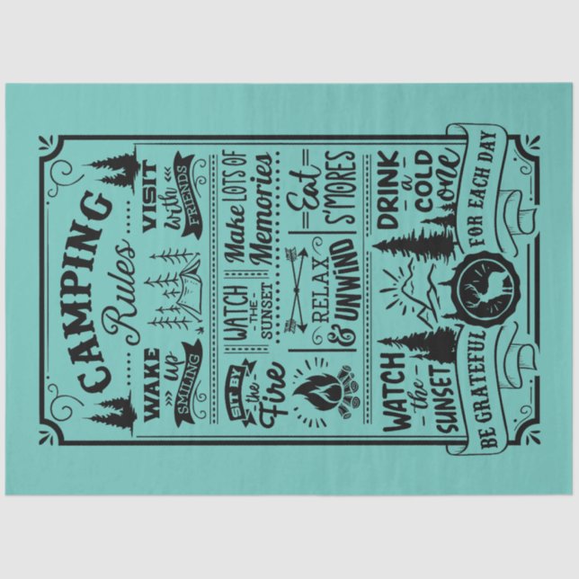 Papier Mousseline Règles de camping (Recto)