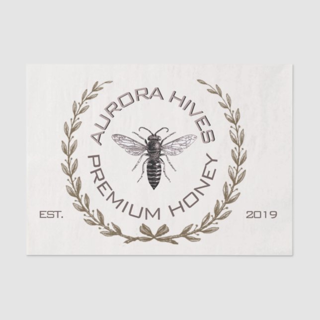 PAPIER MOUSSELINE REINE BEE VOTRE LOGO DE RANGEMENT PERSONNALISÉ D'A (Recto)