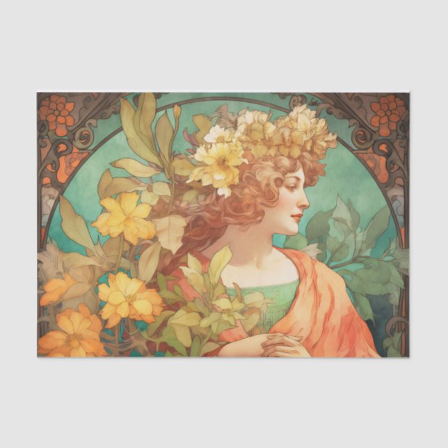 Papier Mousseline REINE DES SAISONS beau papier découpage (Recto)