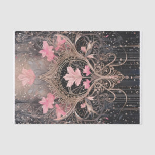 Papier Mousseline Reine du Royaume, Art Déco rose et noir