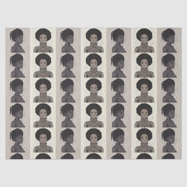 Papier Mousseline Reines Afrofuturistes Monochromes (Recto)
