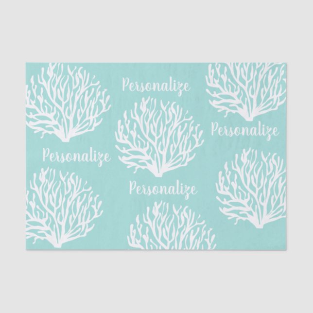 Papier Mousseline Remplissage de papier-cadeau pour corail bleu turq (Recto)