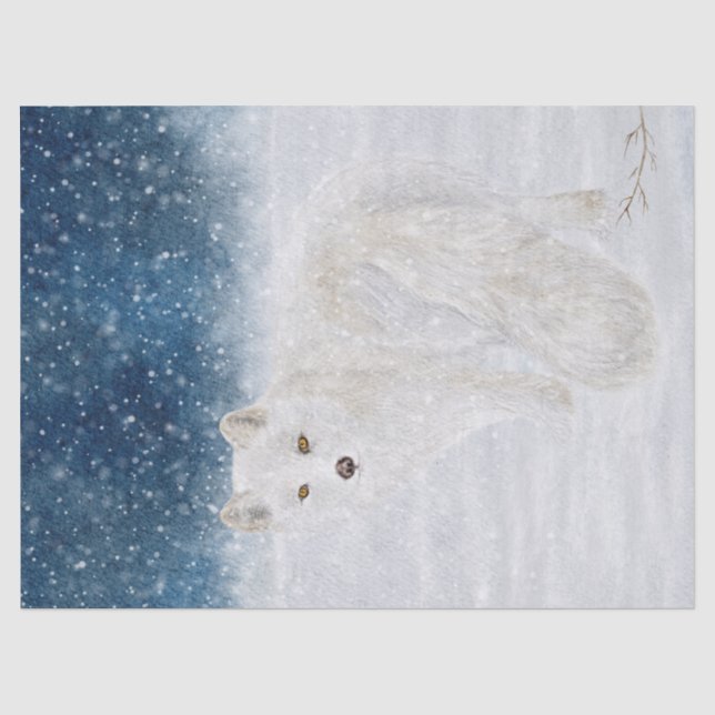 Papier Mousseline Renard arctique (Recto)