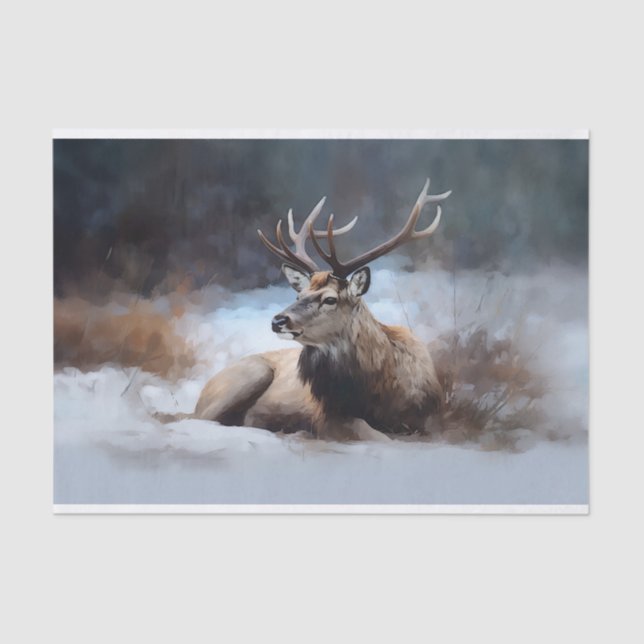 Papier Mousseline Renard dans le papier découpage de neige 1 (Recto)