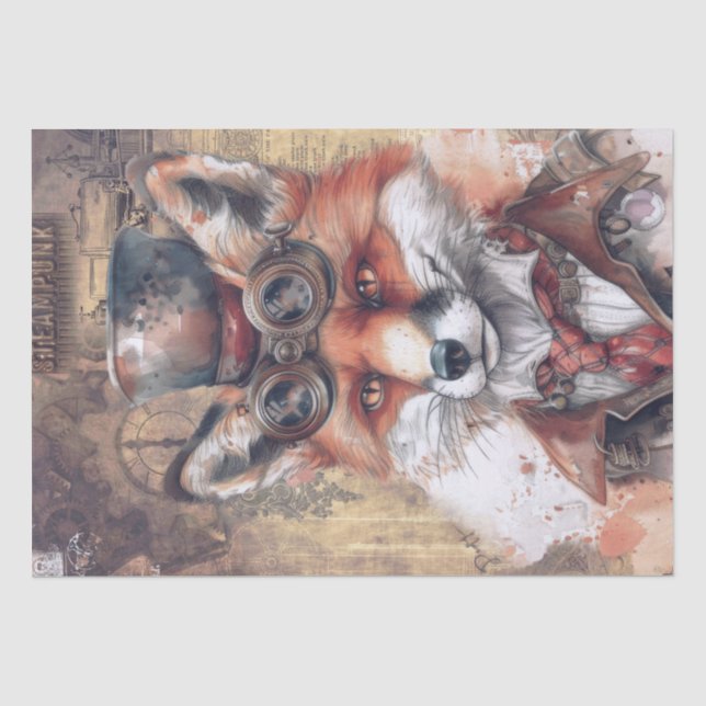 Papier Mousseline Renard de Steampunk (Recto)