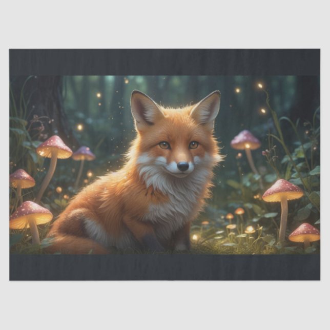 Papier Mousseline Renard enchanté dans les bois (Recto)