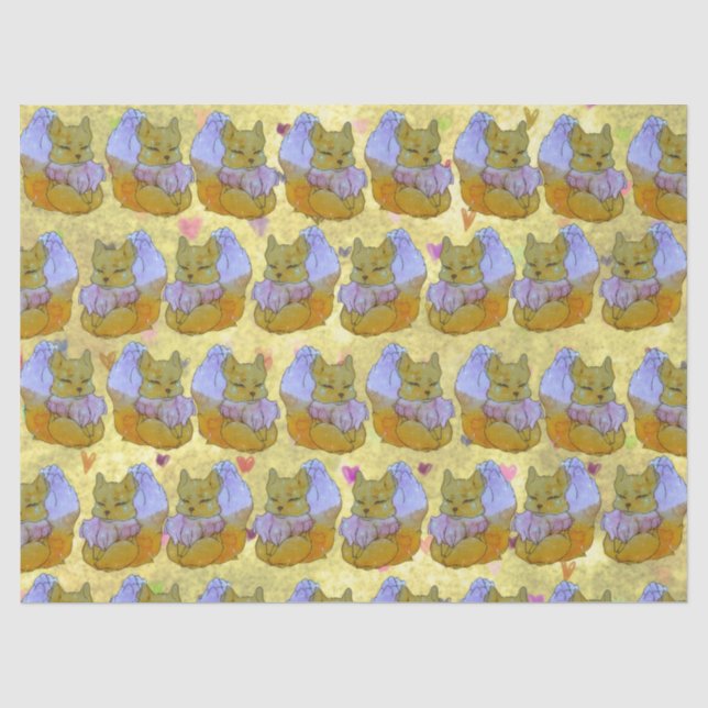 Papier Mousseline Renard nommé Dice (Recto)