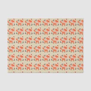 Papier Mousseline Renard Orange À Santa Hat Joli Noël Whimsical