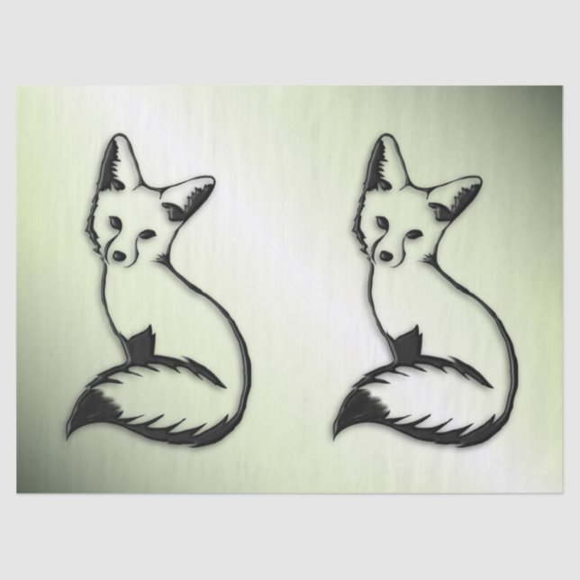 Papier Mousseline Renard vert (Recto)