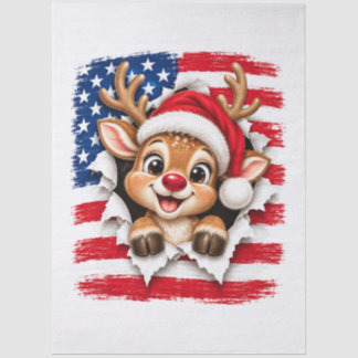 Papier Mousseline Rennes de Noël américains