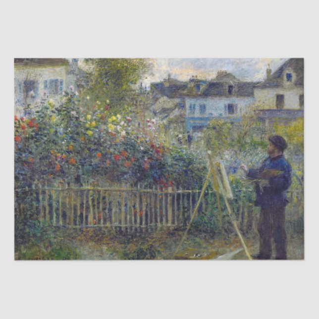 Papier Mousseline Renoir - Claude Monet Peinture dans son jardin (Recto)