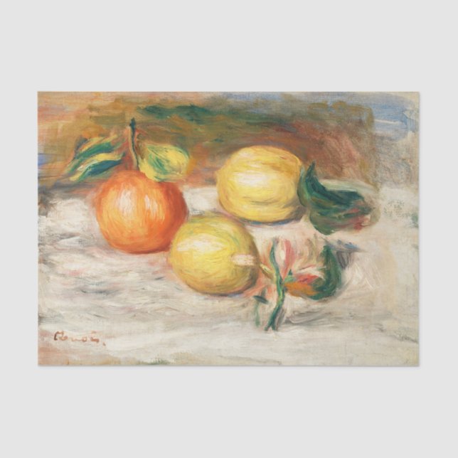 Papier Mousseline Renoir Fruit Still Life Fleur Lemon Découpage (Recto)