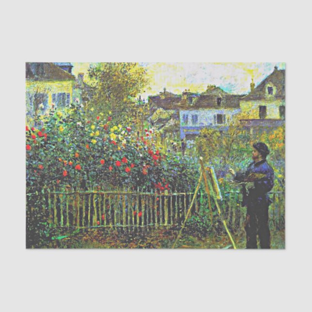 Papier Mousseline Renoir - Monet Peinture dans son jardin à Argenteu (Recto)