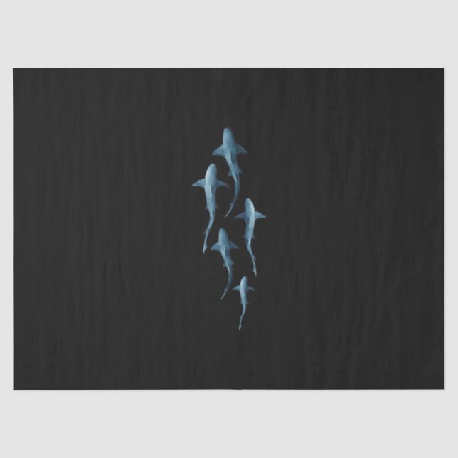 Papier Mousseline Requin - Baignade Requins mignonne Drôle Cadeau (Recto)