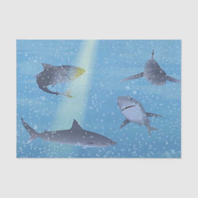 Papier Mousseline Requins (Recto)