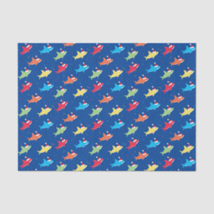 Papier Mousseline Requins colorés Le Père Noël Dots Noël