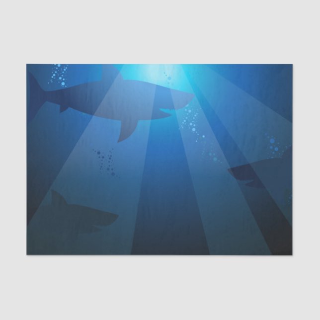 Papier Mousseline Requins nageant (Recto)