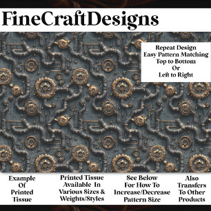 Papier Mousseline Réseau Steampunk De Gears & Pipes BL8 Découpage