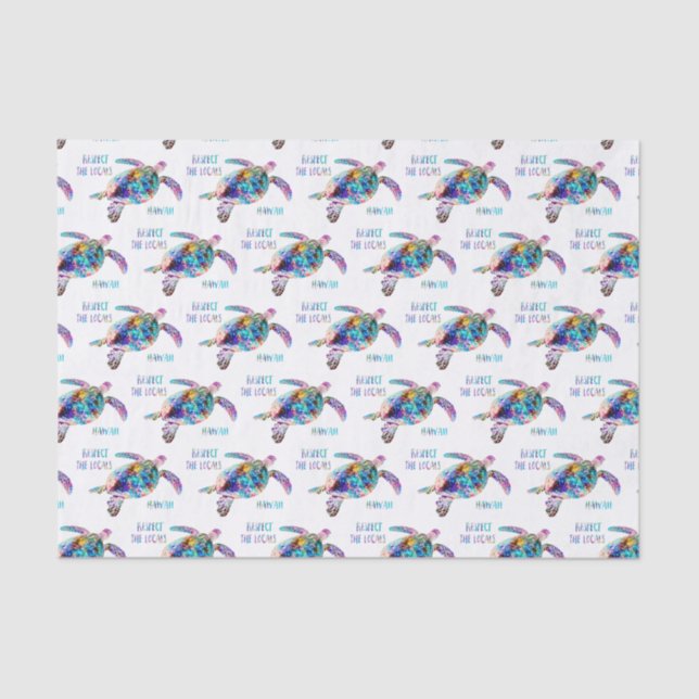 Papier Mousseline Respectez la citation de la tortue marine locale T (Recto)